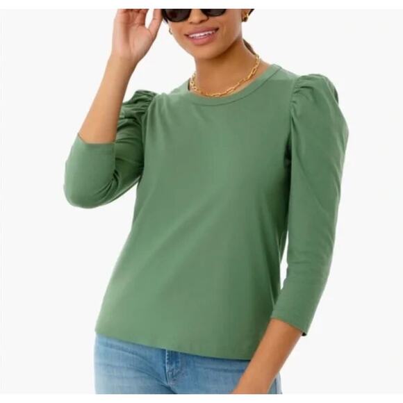 Pomander Place Green Puff Sleeve Tee Size Large - Picture 1 of 5